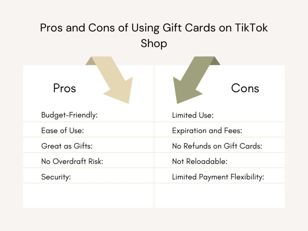 Pros and Cons of Using Gift Cards on TikTok Shop