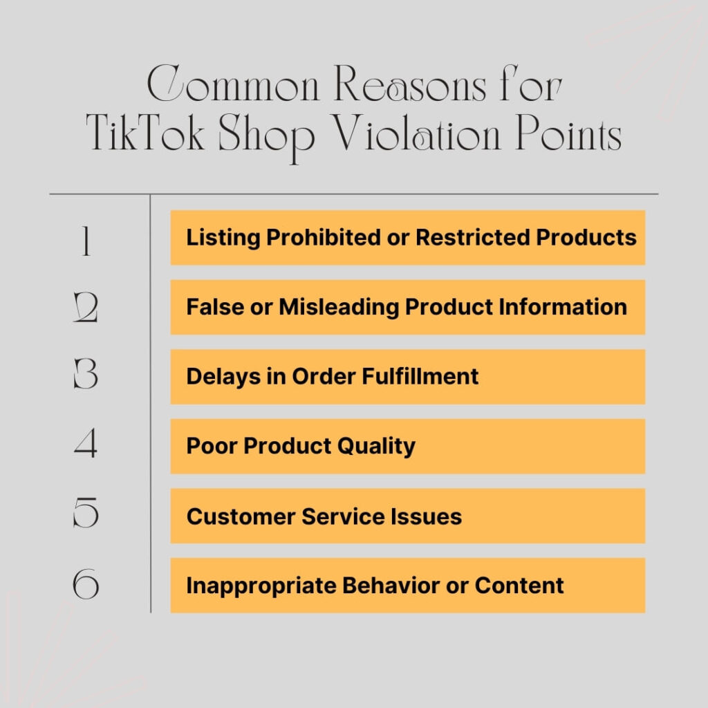 Common Reasons for TikTok Shop Violation Points